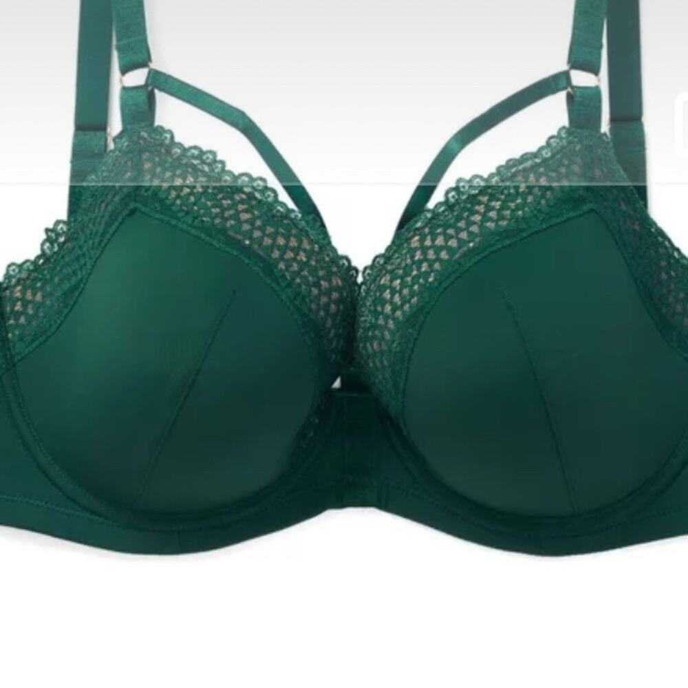 Adore Me Women's Marca Plunge Bra Green Size 46F (46DDD)  Women's
